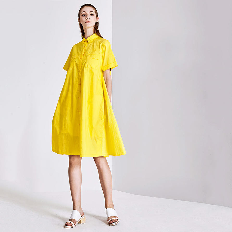 yellow short sleeve casual girl’s dress