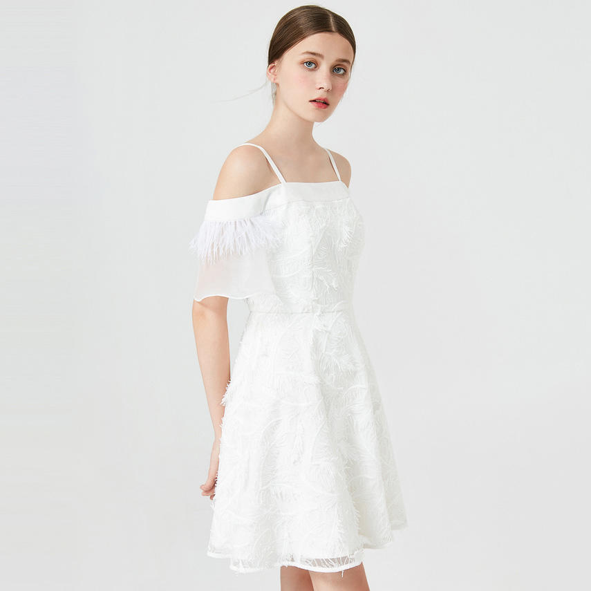 Condole belt white women dress